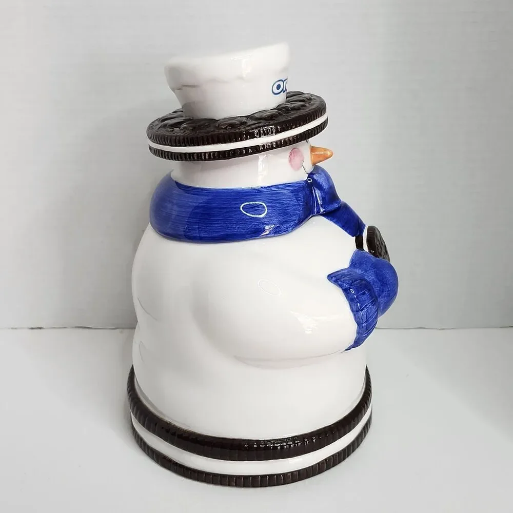 Oreo Snowman Cookie Jar Winter Christmas Collectible